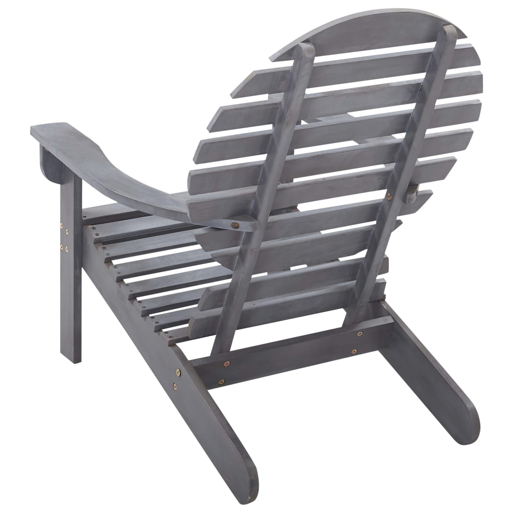 vidaXL Adirondack Chair Solid Acacia Wood Grey