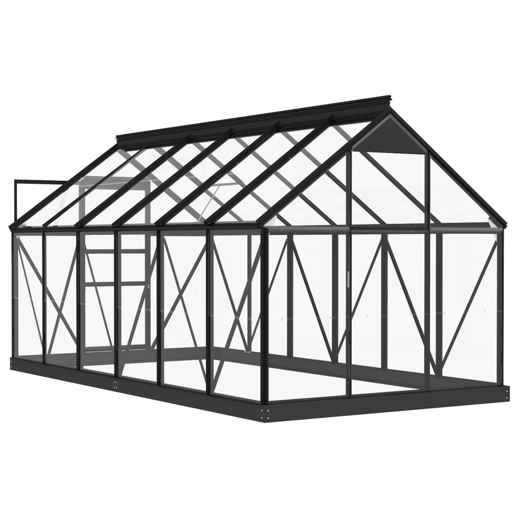 vidaXL Glass Greenhouse Anthracite 155x298x191 cm Aluminium