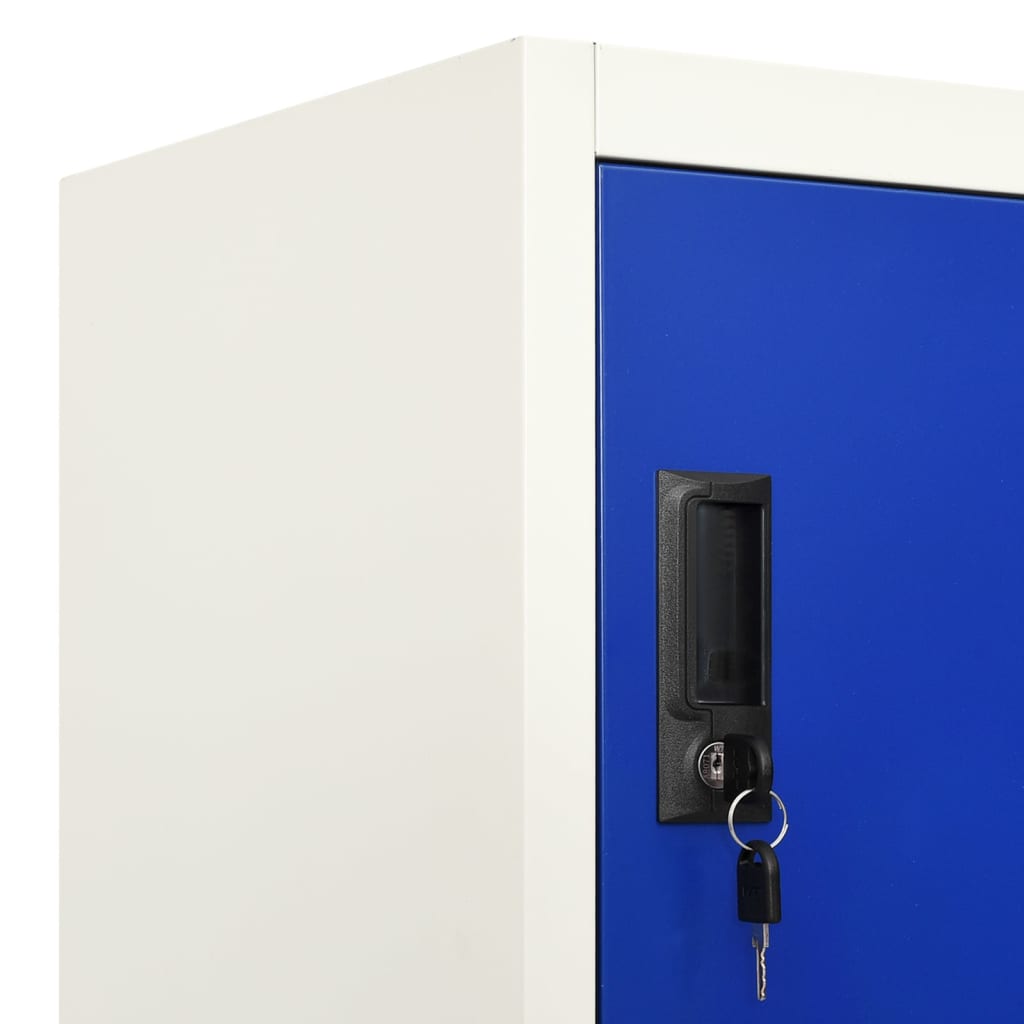 vidaXL Locker Cabinet Grey and Blue 90x40x180 cm Steel