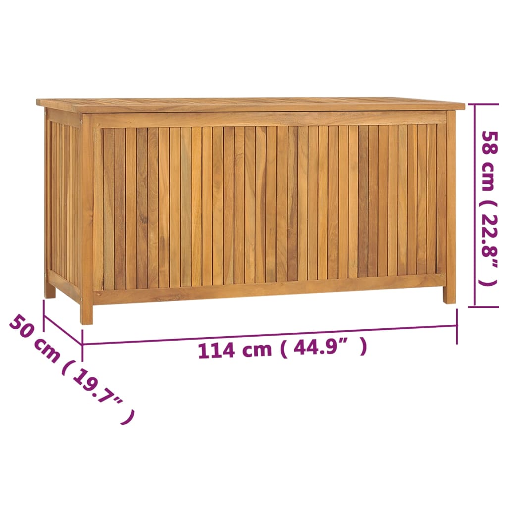 vidaXL Garden Box 114x50x58 cm Solid Wood Teak