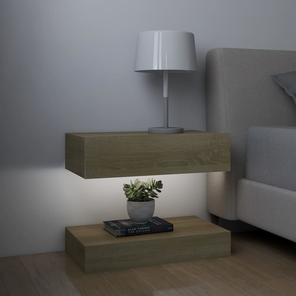 vidaXL Bedside Cabinets 2 pcs Sonoma Oak 60x35 cm Engineered Wood