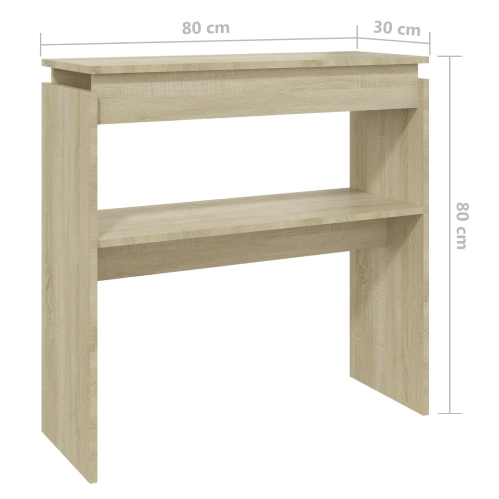 vidaXL Console Table Sonoma Oak 80x30x80 cm Engineered Wood