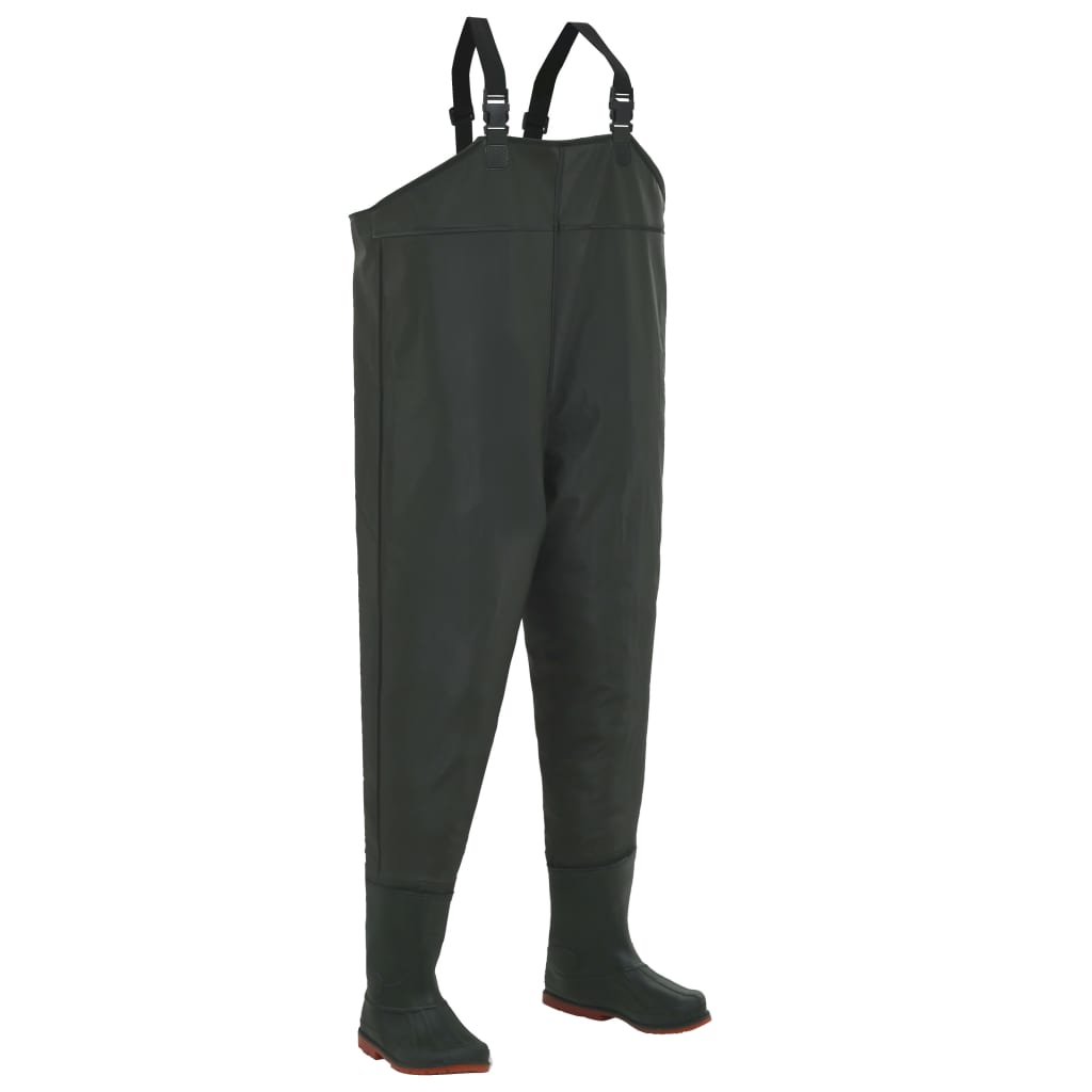 vidaXL Wading Pants with Boots Green Size 45