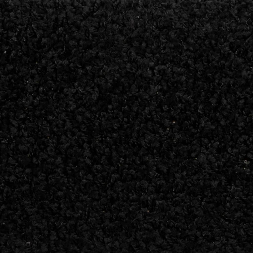 vidaXL Carpet Stair Treads 15 pcs Black 65x21x4 cm
