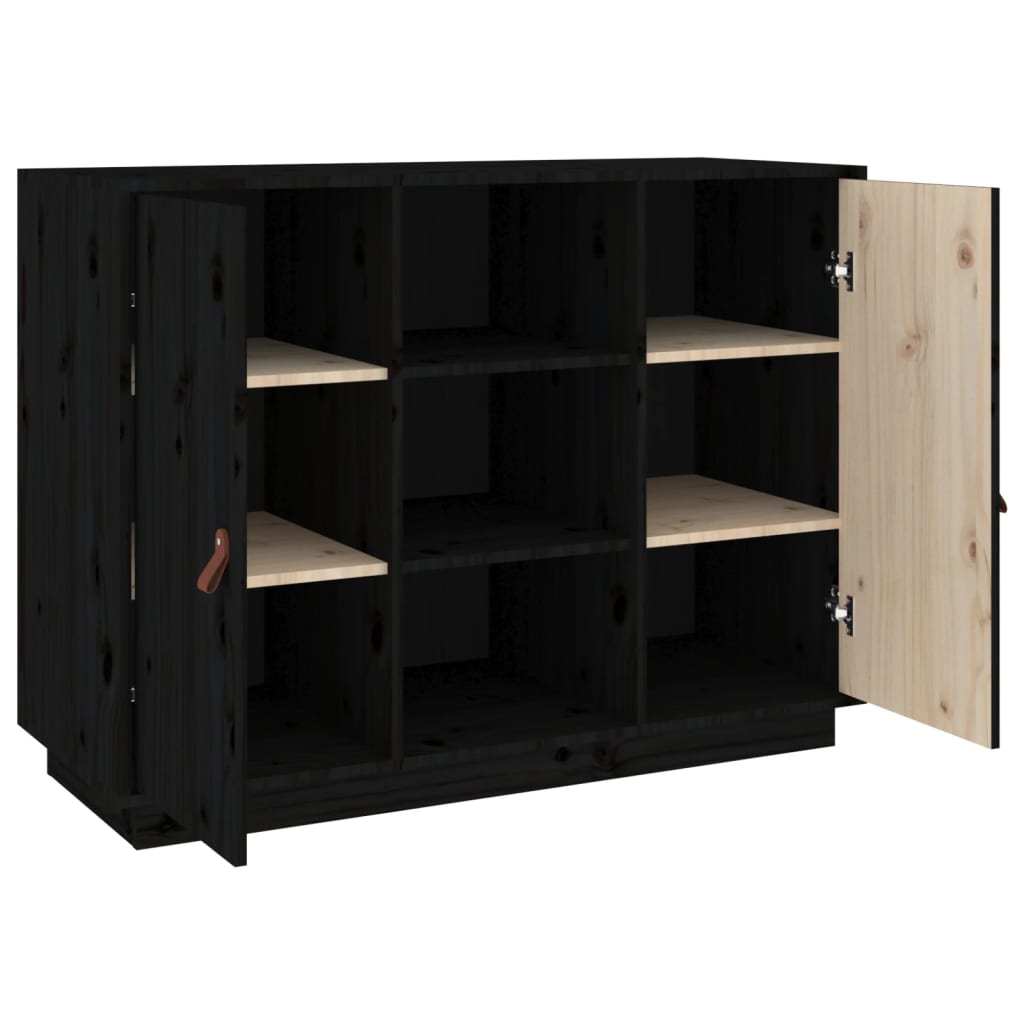 vidaXL Sideboard Black 100x40x75 cm Solid Wood Pine