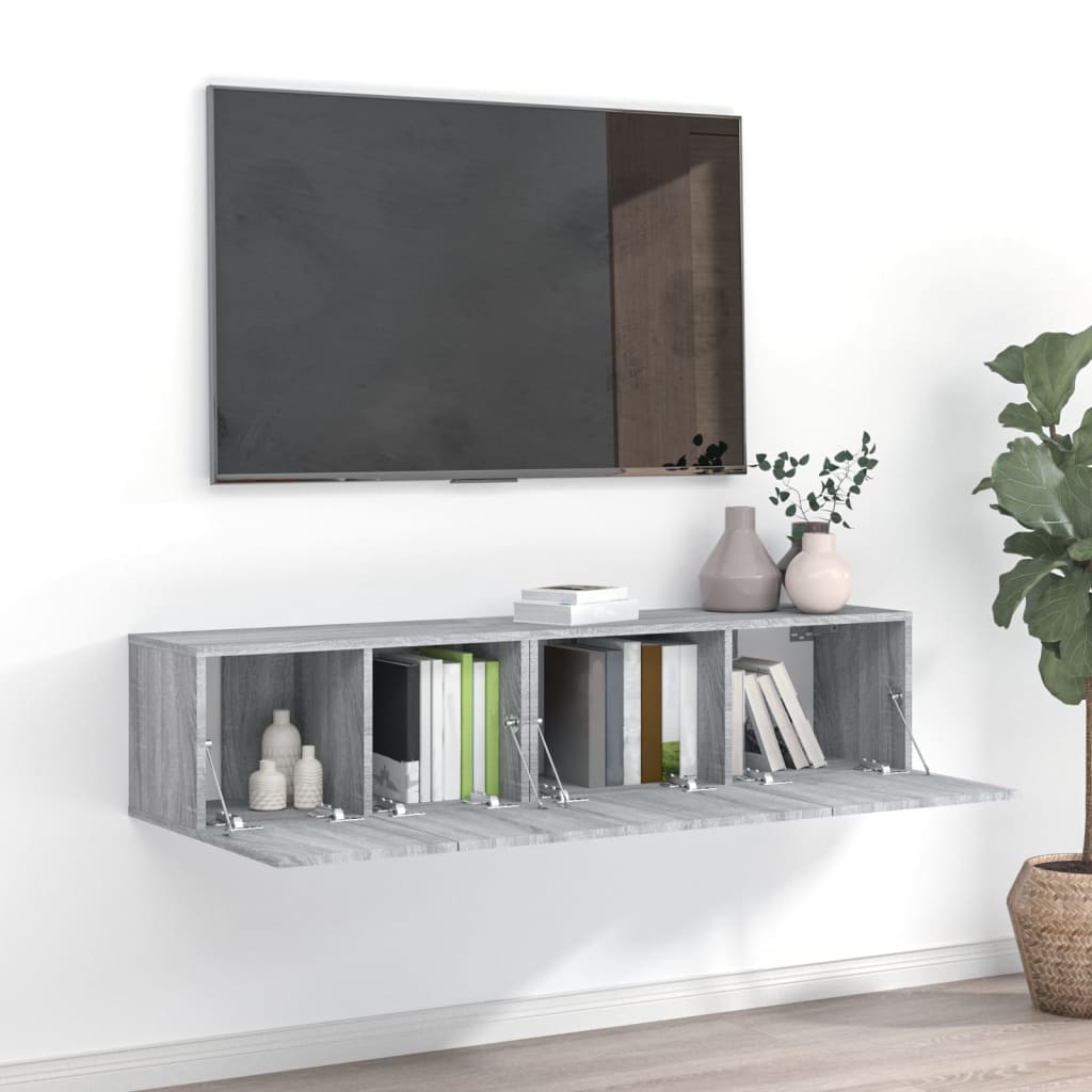 vidaXL 2 Piece TV Cabinet Set Grey Sonoma Engineered Wood