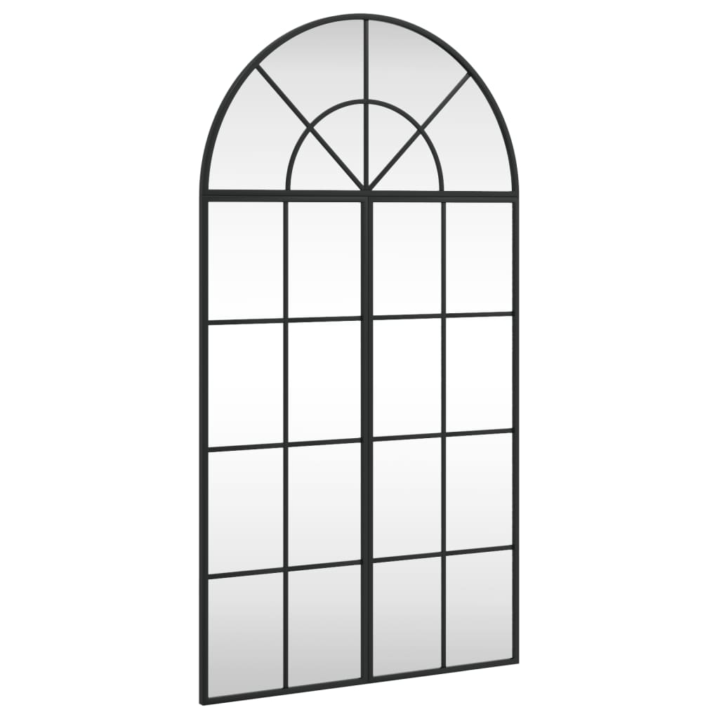 vidaXL Wall Mirror Black 60x110 cm Arch Iron