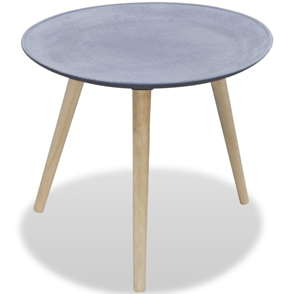 vidaXL Side Table Round Grey Concrete Look