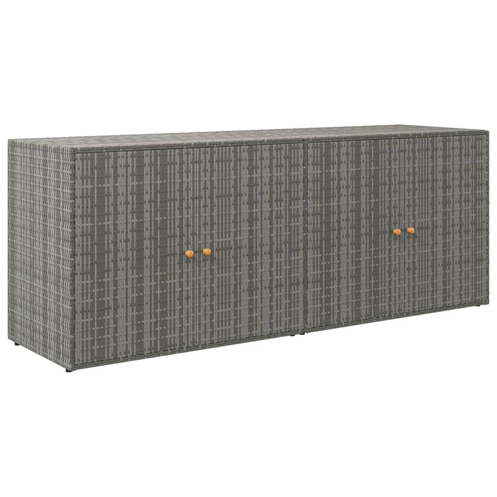 vidaXL Garden Storage Cabinet Grey 198x55.5x80 cm Poly Rattan