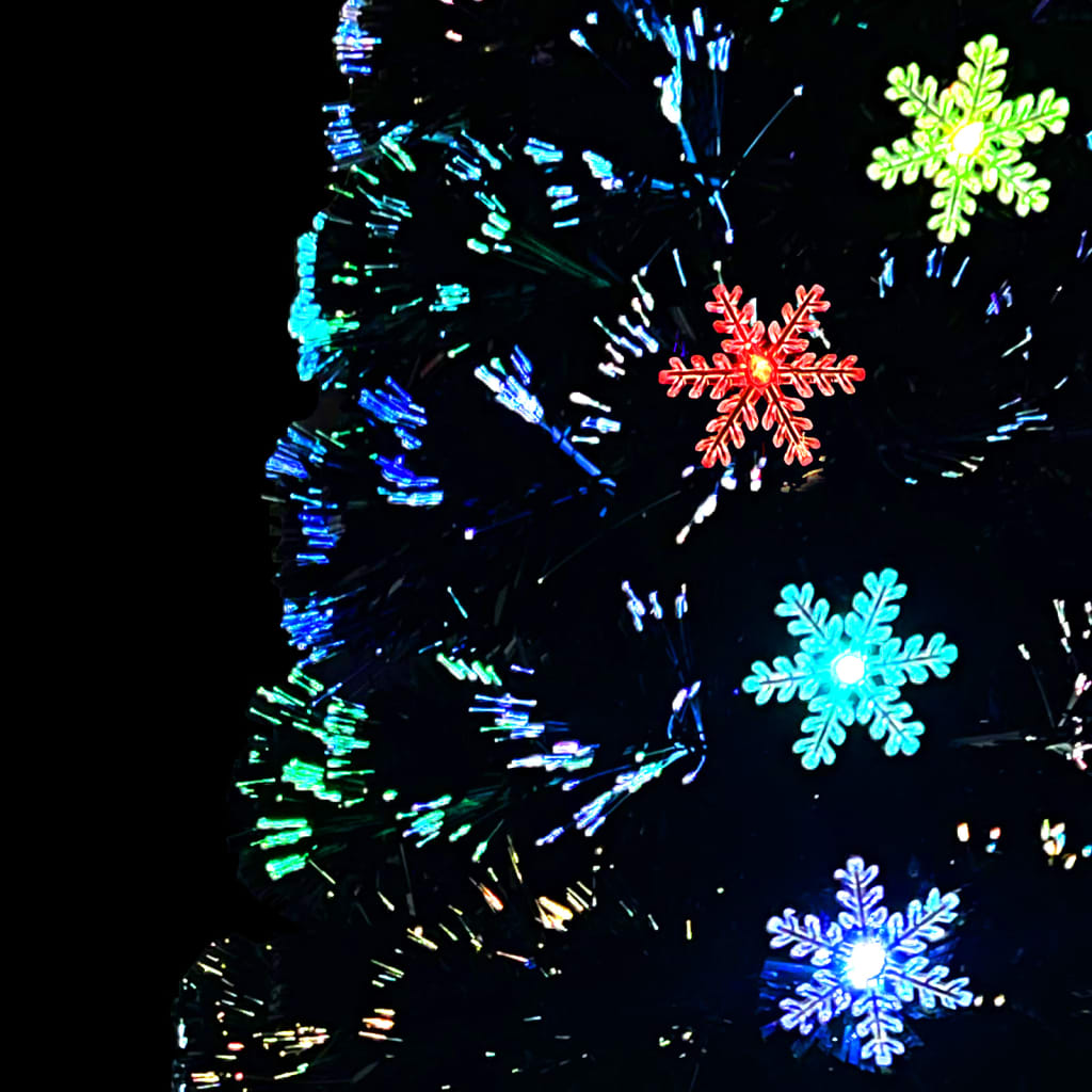vidaXL Christmas Tree with LED Snowflakes Black 240 cm Fibre Optic