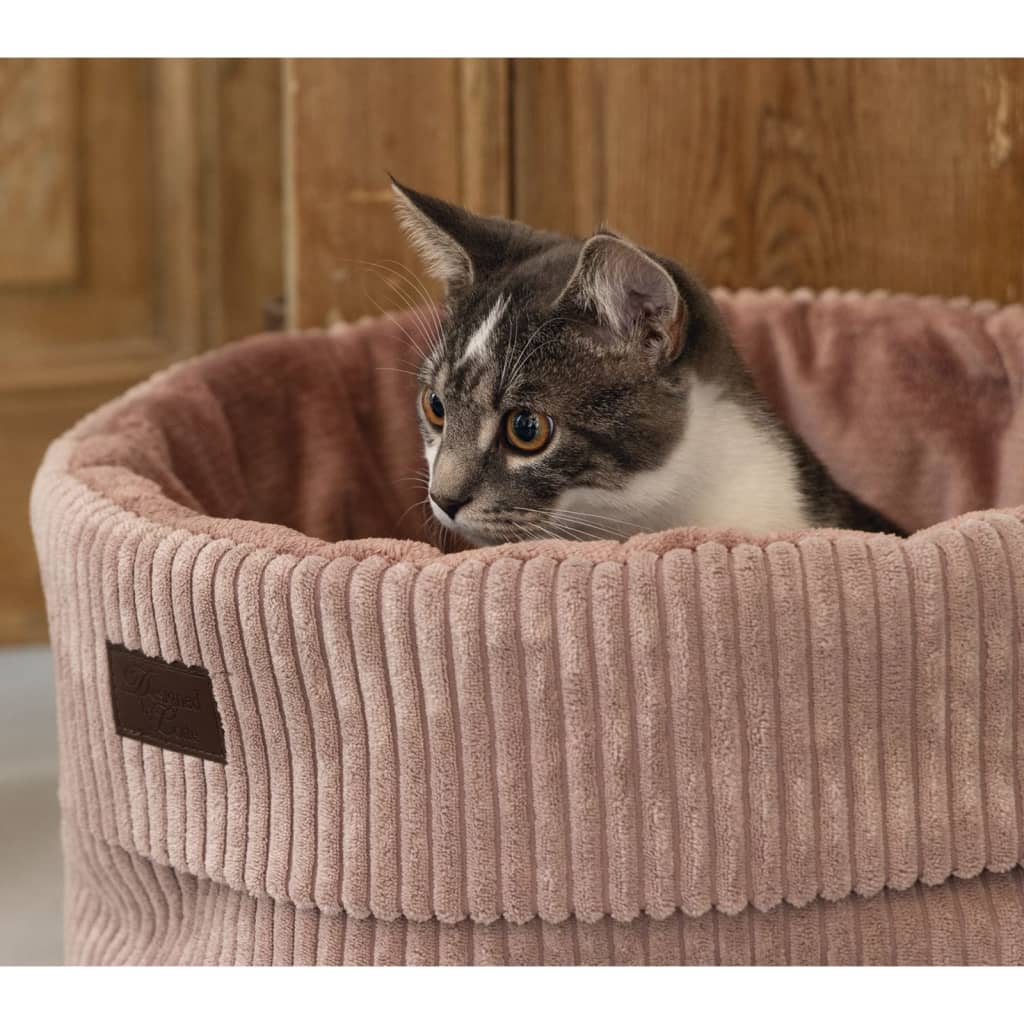 Designed by Lotte Cat Basket Ribbed Pink 50x35 cm