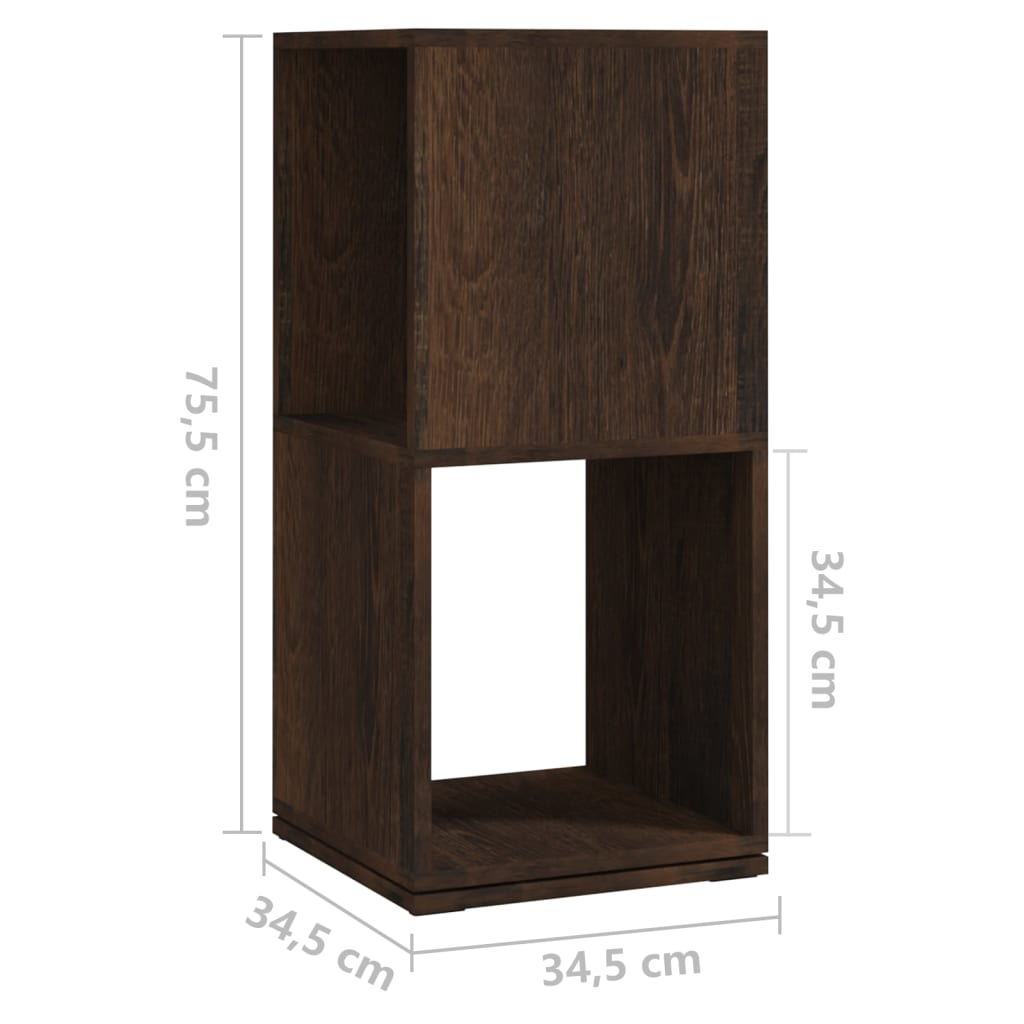 vidaXL Rotating Cabinet Smoked Oak 34.5x34.5x147.5 cm Engineered Wood