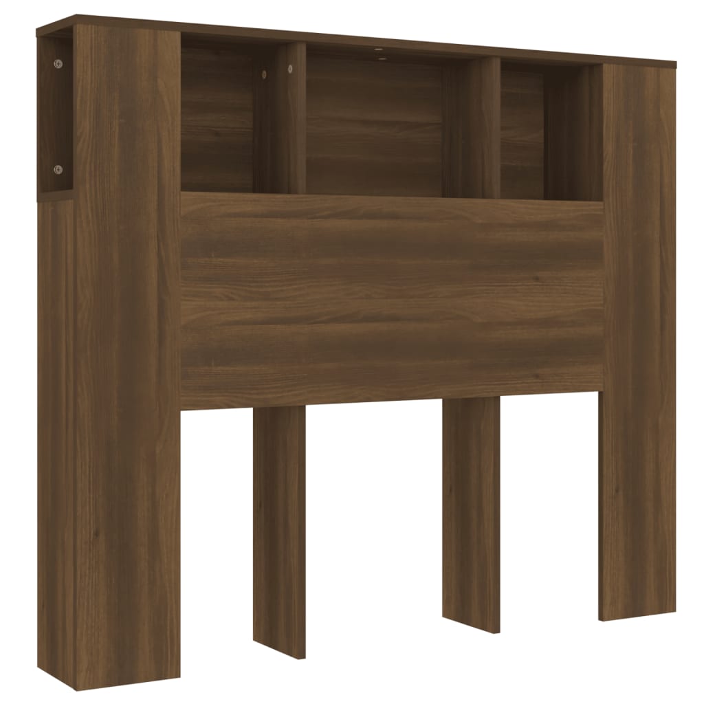 vidaXL Headboard Cabinet Brown Oak 120x18.5x102.5 cm
