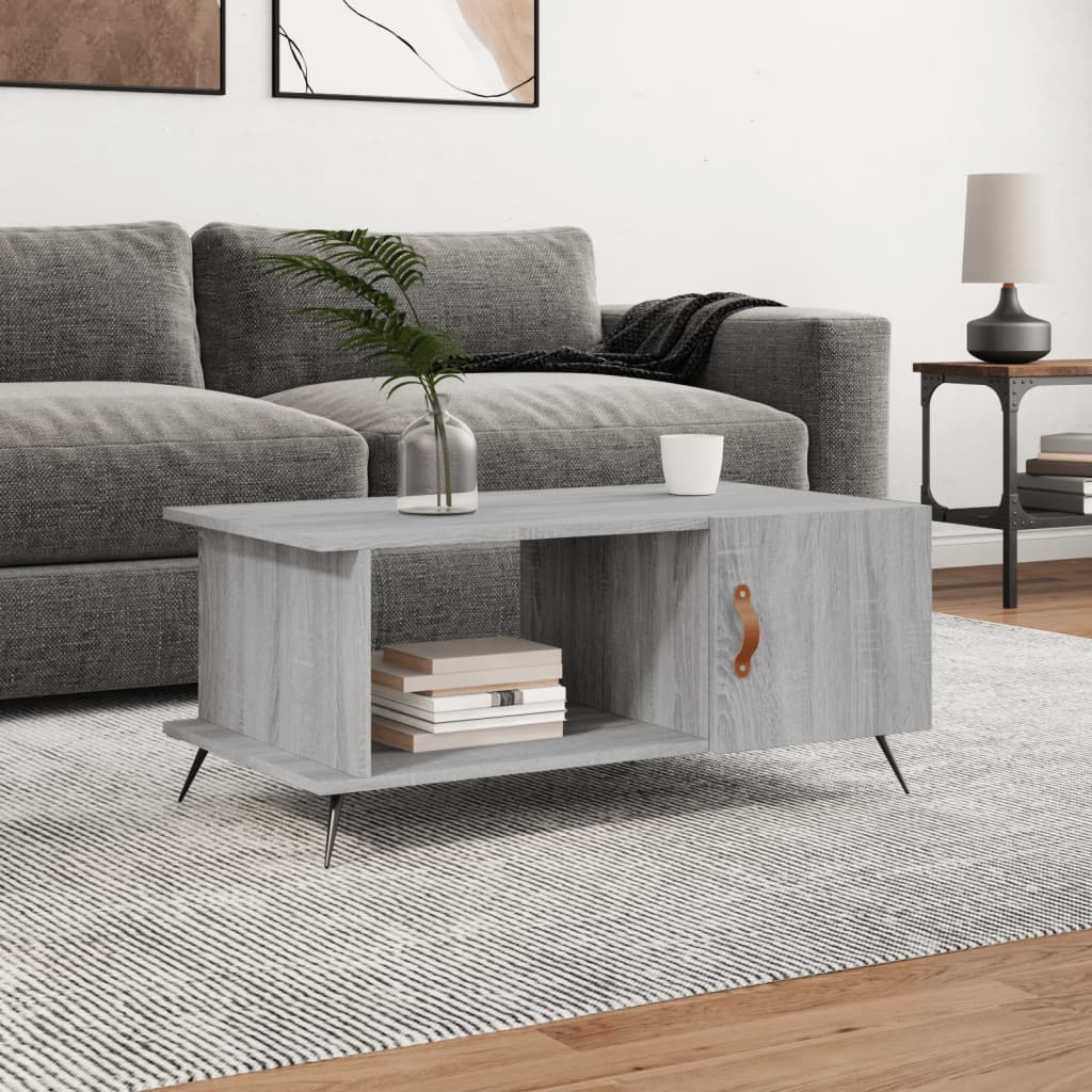 vidaXL Coffee Table Grey Sonoma 90x50x40 cm Engineered Wood