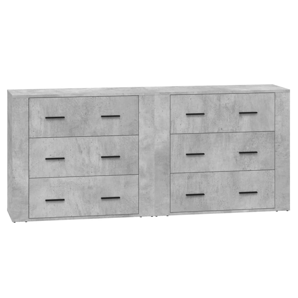 vidaXL Sideboards 2 pcs Concrete Grey Engineered Wood