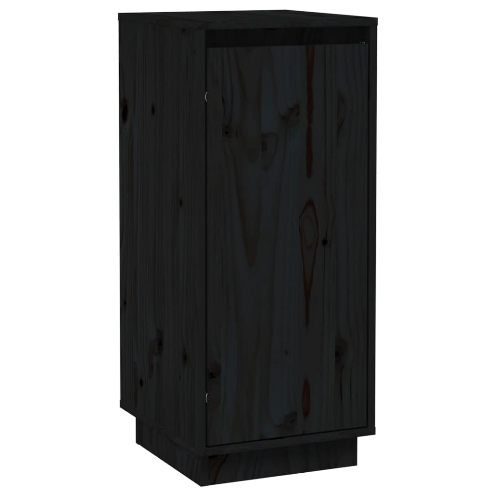 vidaXL Sideboards 2 pcs Black 31.5x34x75 cm Solid Wood Pine