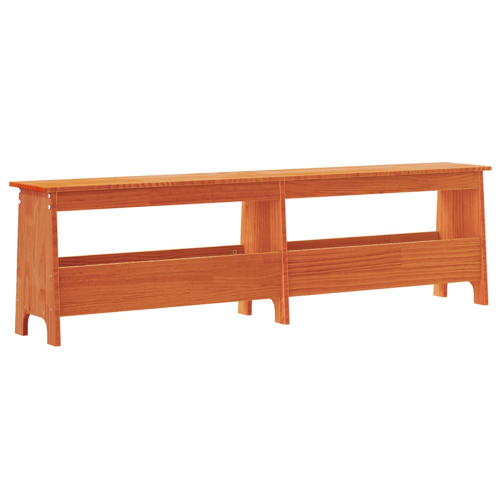 vidaXL Hall Bench Wax Brown 160x28x45 cm Solid Wood Pine