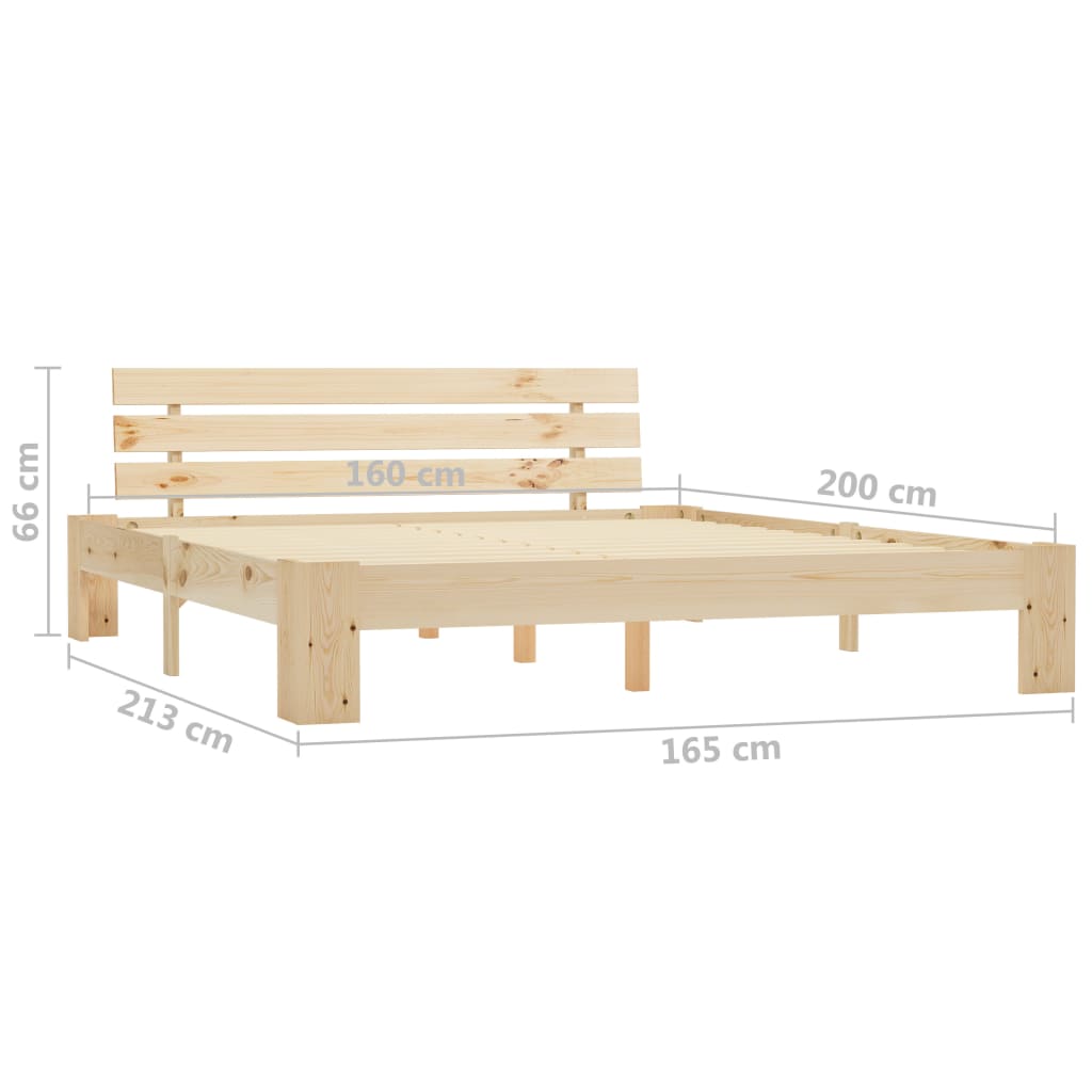 vidaXL Bed Frame Solid Pine Wood 160x200 cm