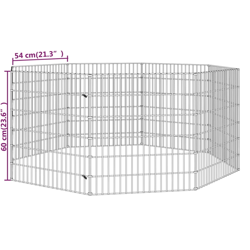 vidaXL 8-Panel Rabbit Cage 54x60 cm Galvanised Iron