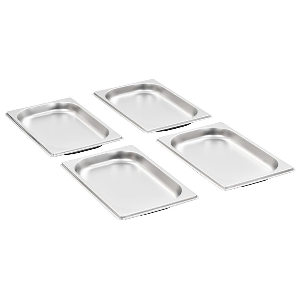 vidaXL Gastronorm Containers 12 pcs GN 1/4 20 mm Stainless Steel