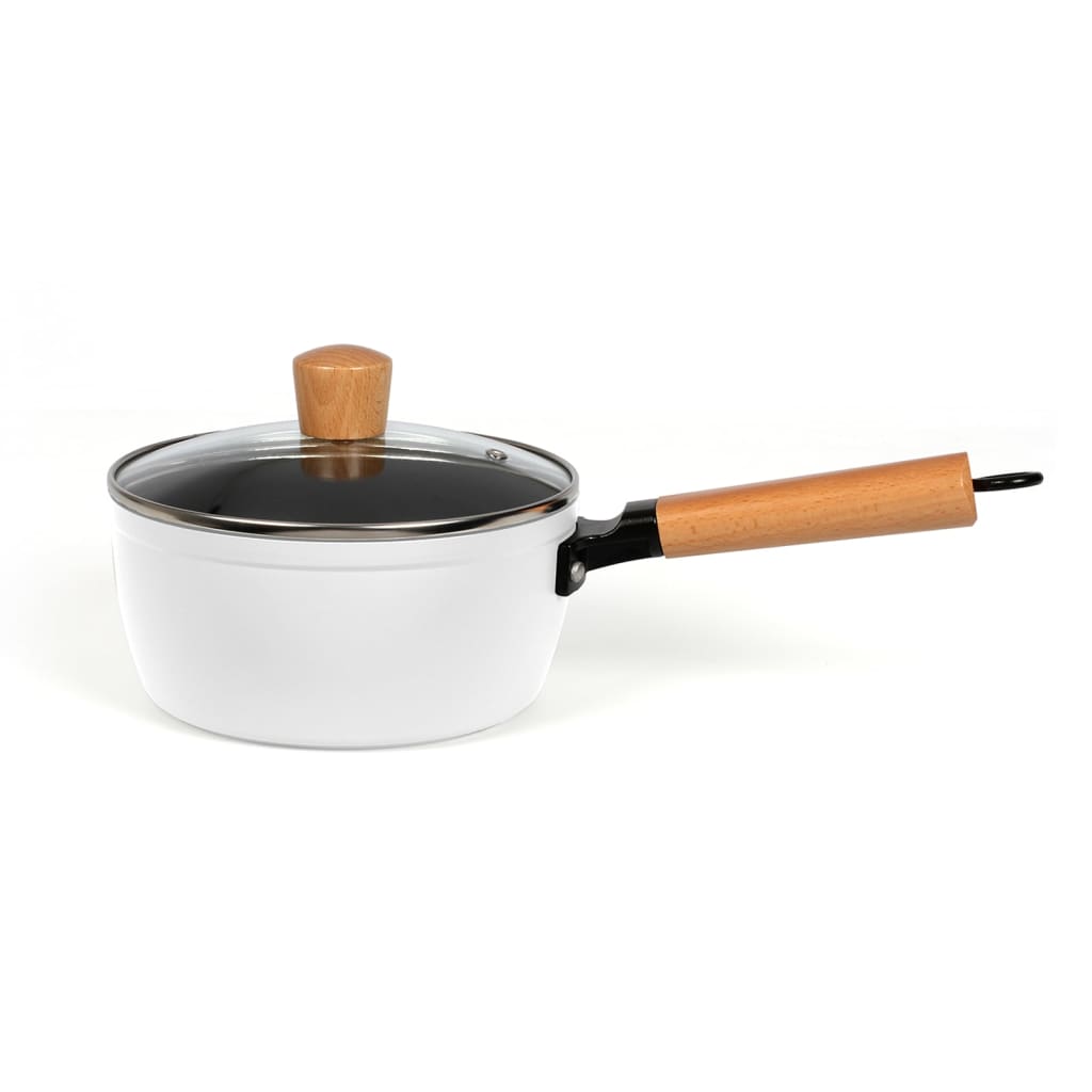 Livoo Sauce Pan with Wooden Handle 18 cm White