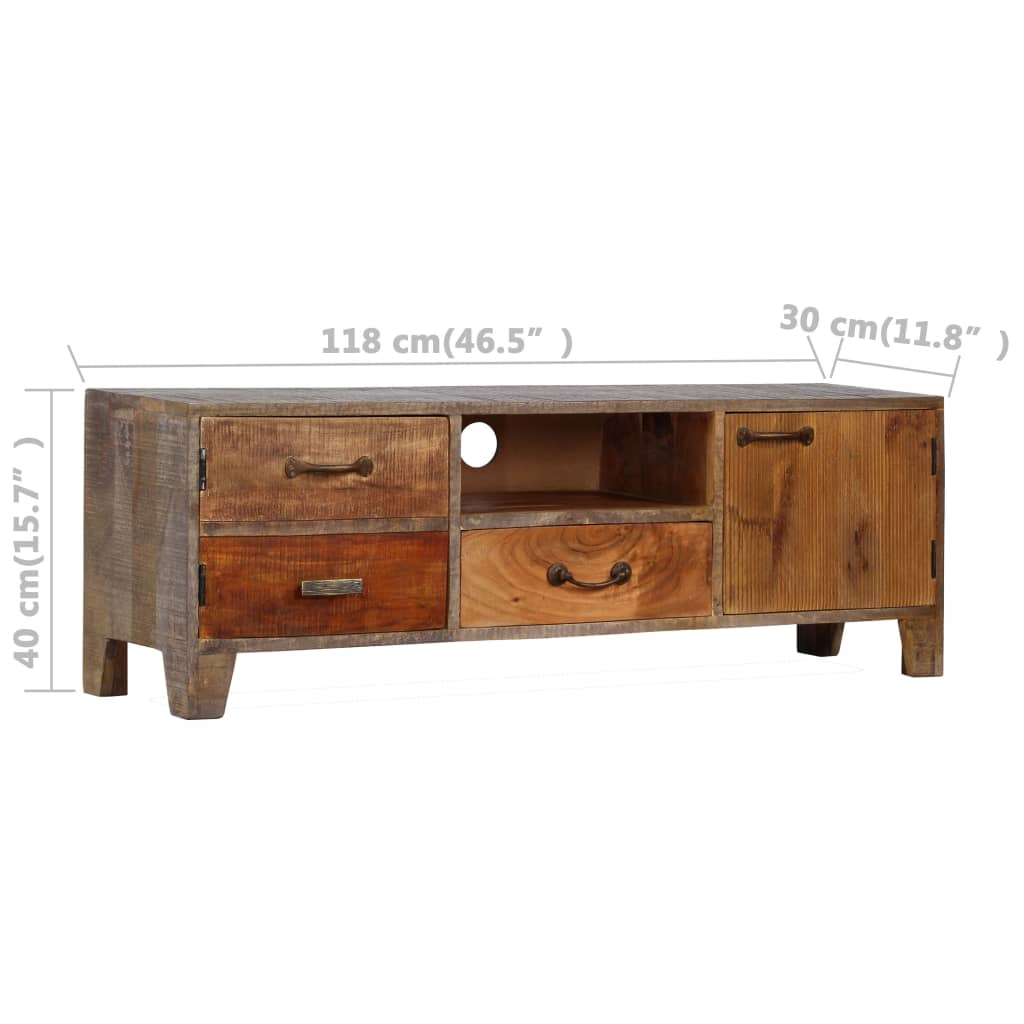 vidaXL TV Cabinet Solid Wood Vintage 118x30x40 cm
