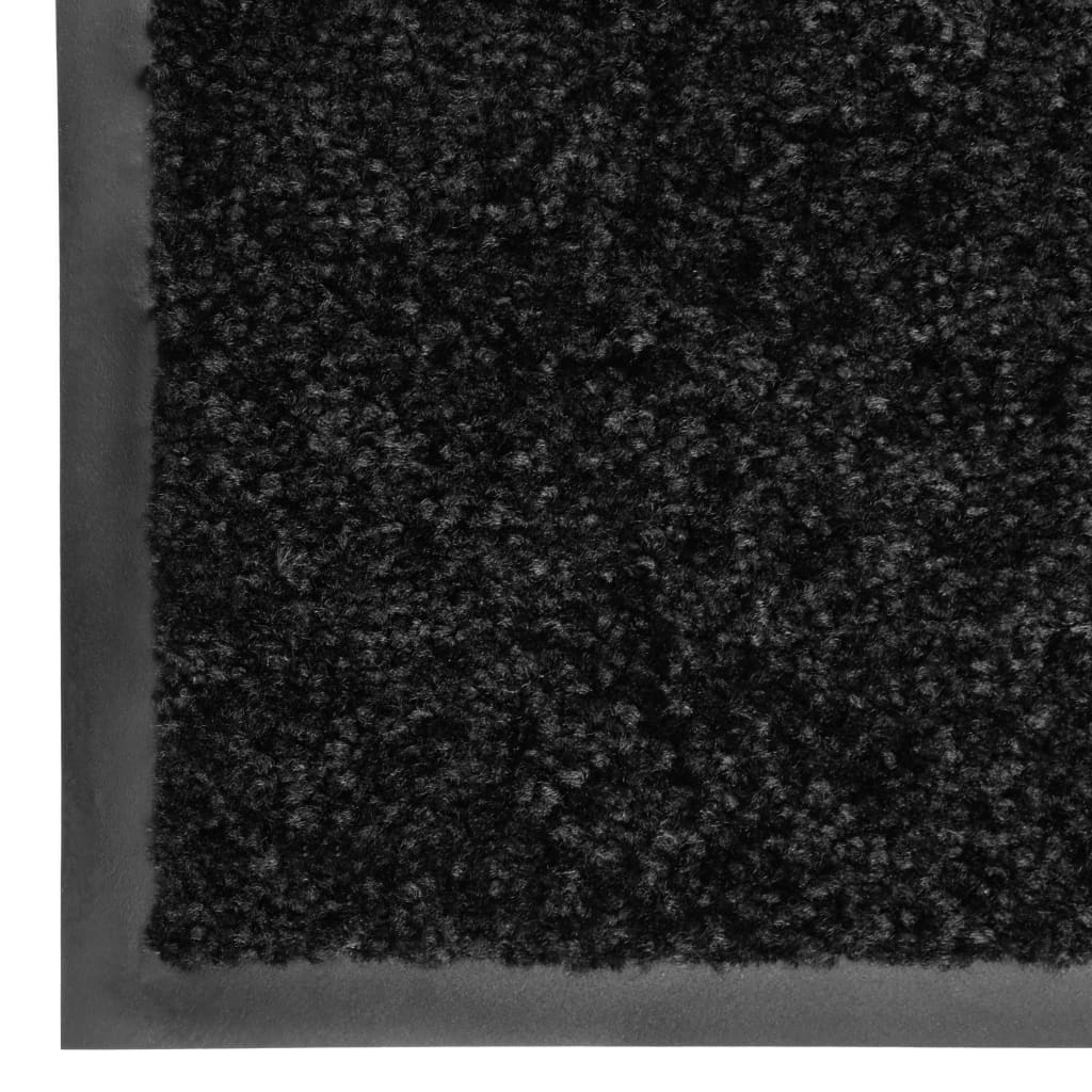 vidaXL Doormat Washable Black 40x60 cm