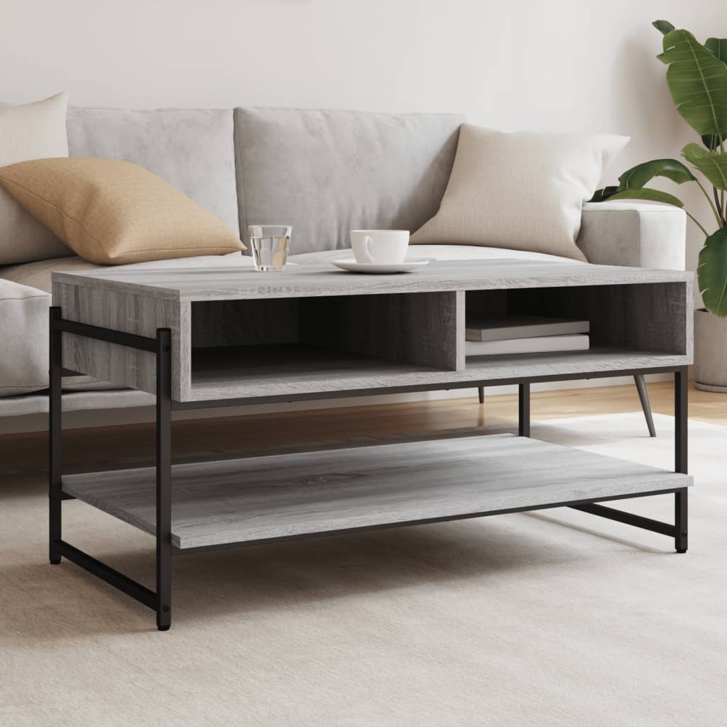 vidaXL Coffee Table Grey Sonoma 90x50x45 cm Engineered Wood