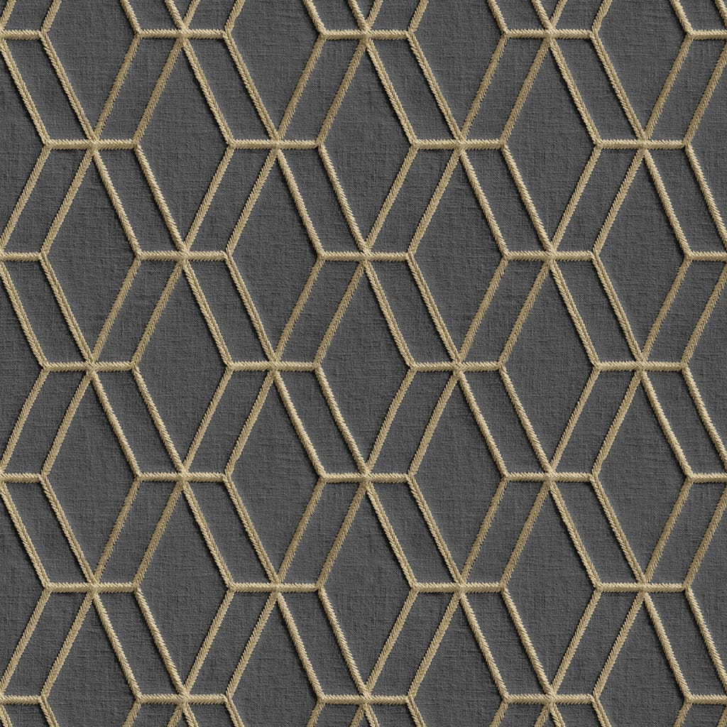 DUTCH WALLCOVERINGS Wallpaper Hexagonal Black and Gold