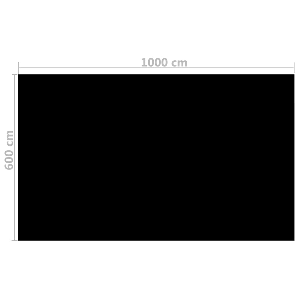 vidaXL Rectangular Pool Cover 1000x600 cm PE Black