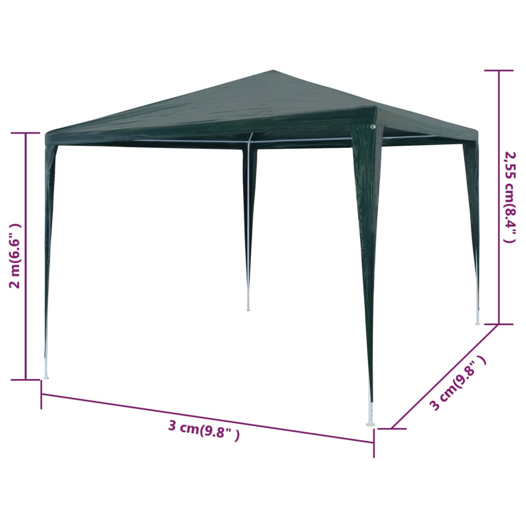 vidaXL Party Tent 3x3 m PE Green