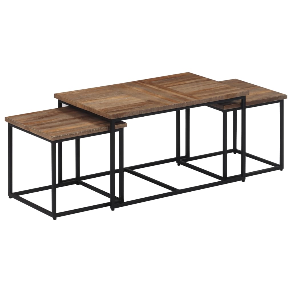 vidaXL Nesting Coffee Tables 3 pcs Solid Wood Teak | vidaXL.ie