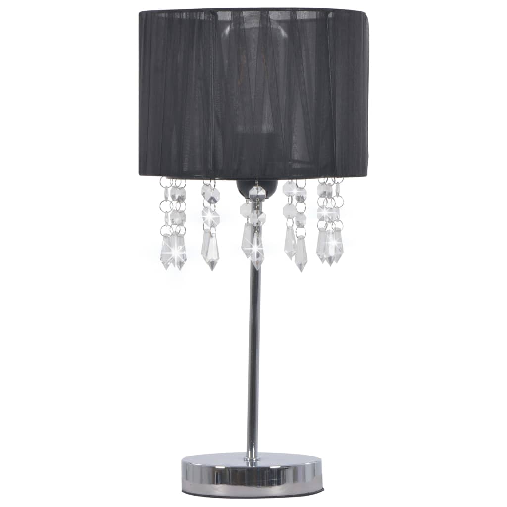 vidaXL Desk Lamp Black Round E27