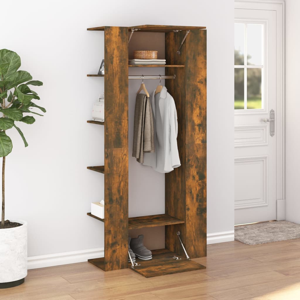 vidaXL Hallway Cabinet Smoked Oak 97.5x37x99 cm Engineered Wood