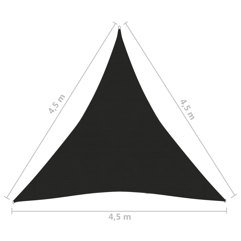 vidaXL Sunshade Sail 160 g/m² Black 4.5x4.5x4.5 m HDPE