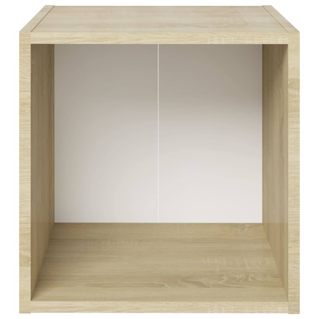 vidaXL TV Cabinets 4 pcs White and Sonoma Oak 37x35x37 cm Engineered Wood