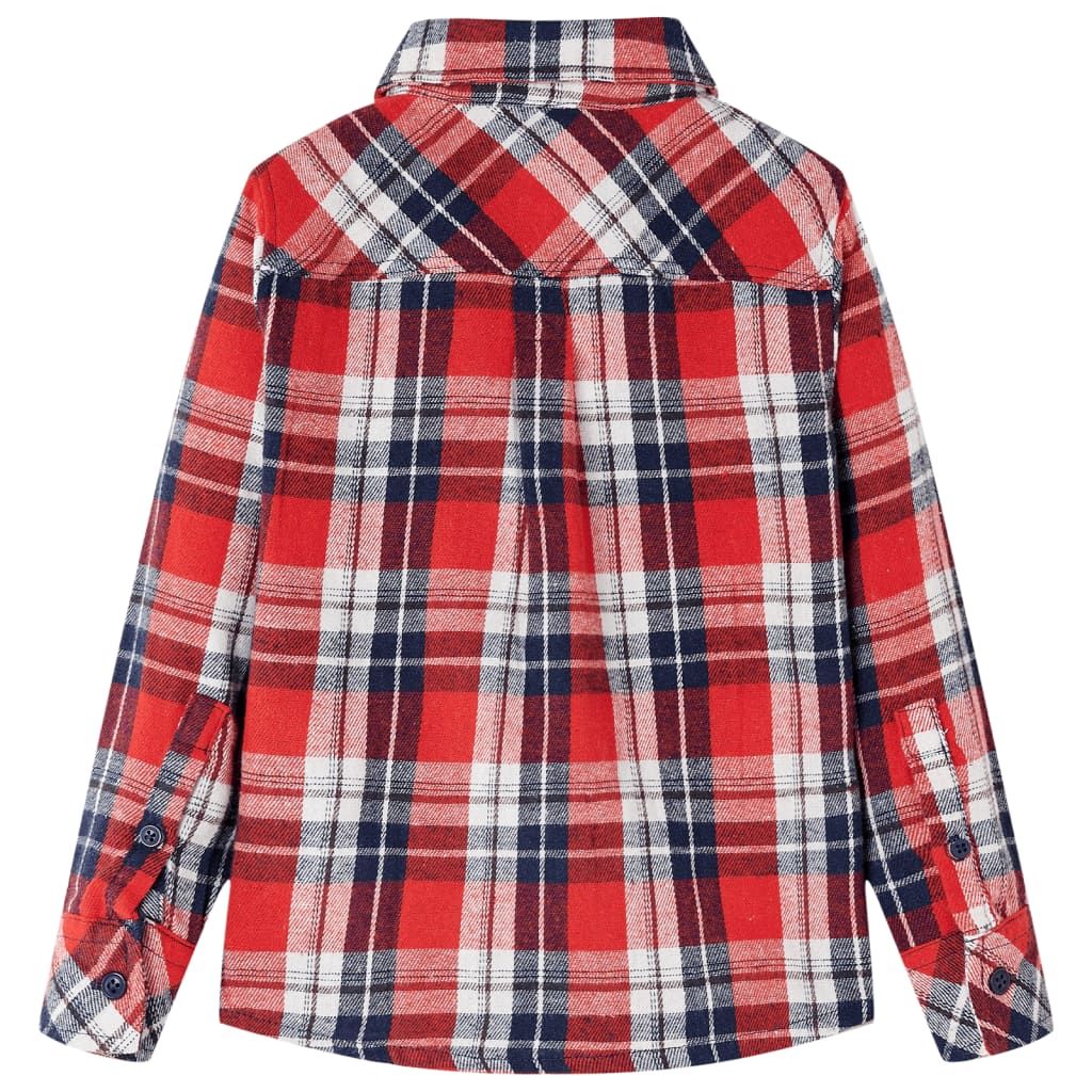 Kids' Plaid Shirt Red and Navy 92