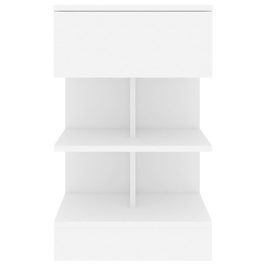 vidaXL Bedside Cabinet White 40x35x65 cm Engineered Wood