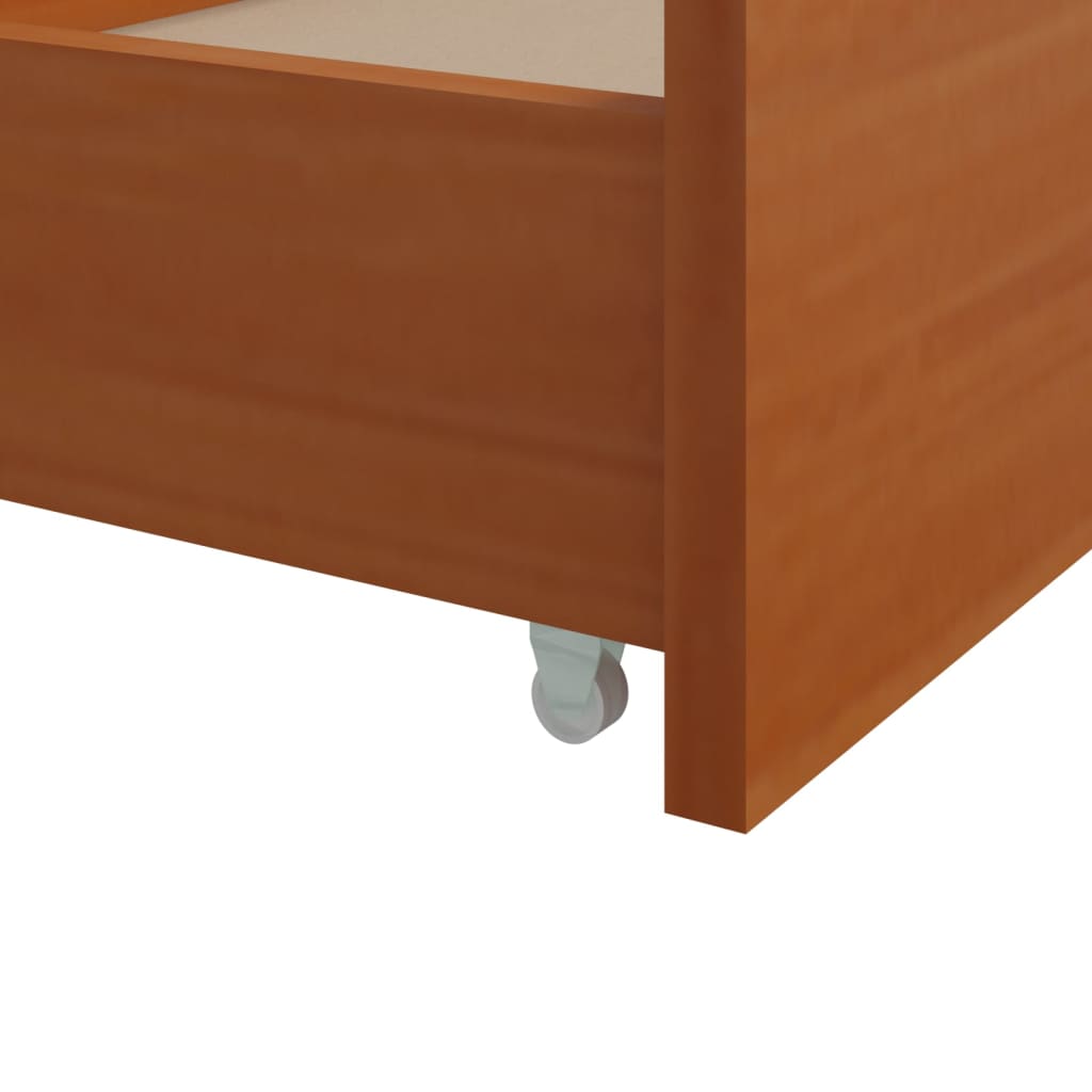 vidaXL Bed Frame with Drawers Honey Brown Solid Wood Pine 90x200 cm