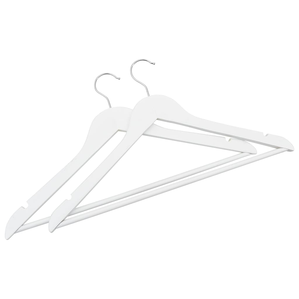 vidaXL 100 pcs Clothes Hanger Set Non-slip White Hardwood