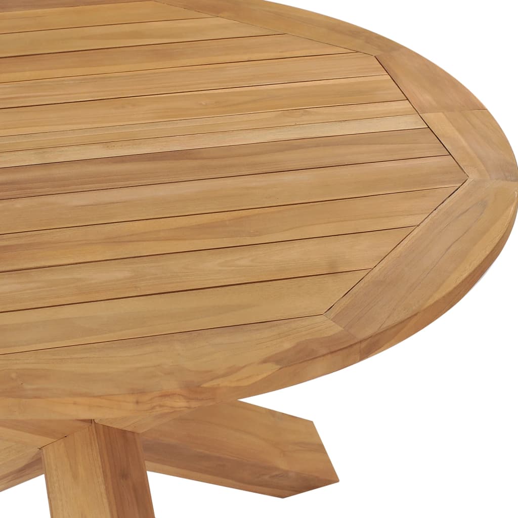 vidaXL Garden Dining Table Ø110x75 cm Solid Teak Wood