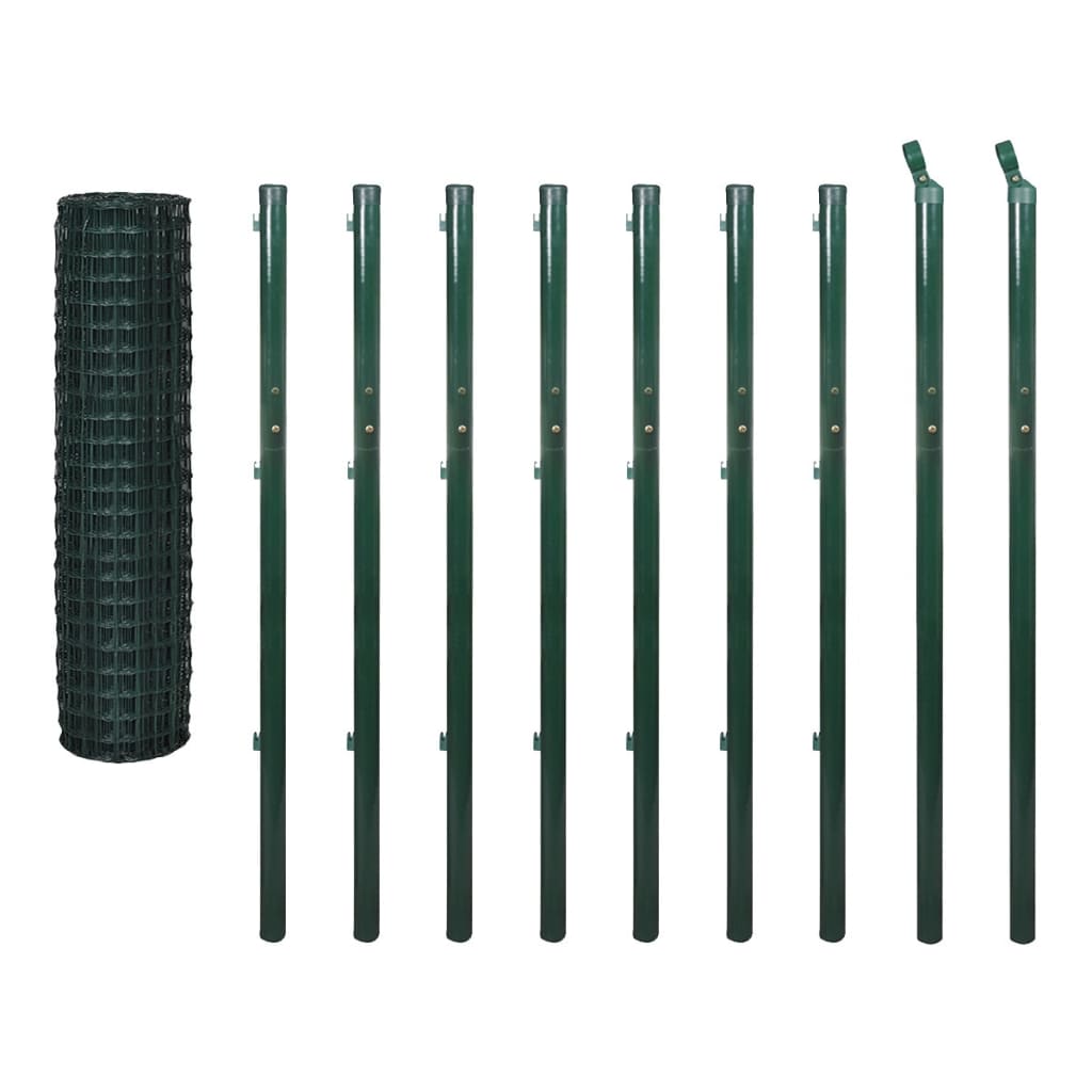 vidaXL Euro Fence Steel 10x1.7 m Green