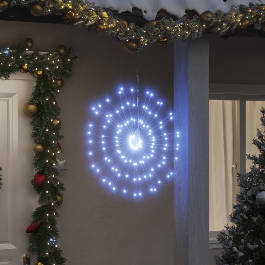 vidaXL Christmas Starburst Lights 140 LEDs 8 pcs Cold White 17 cm