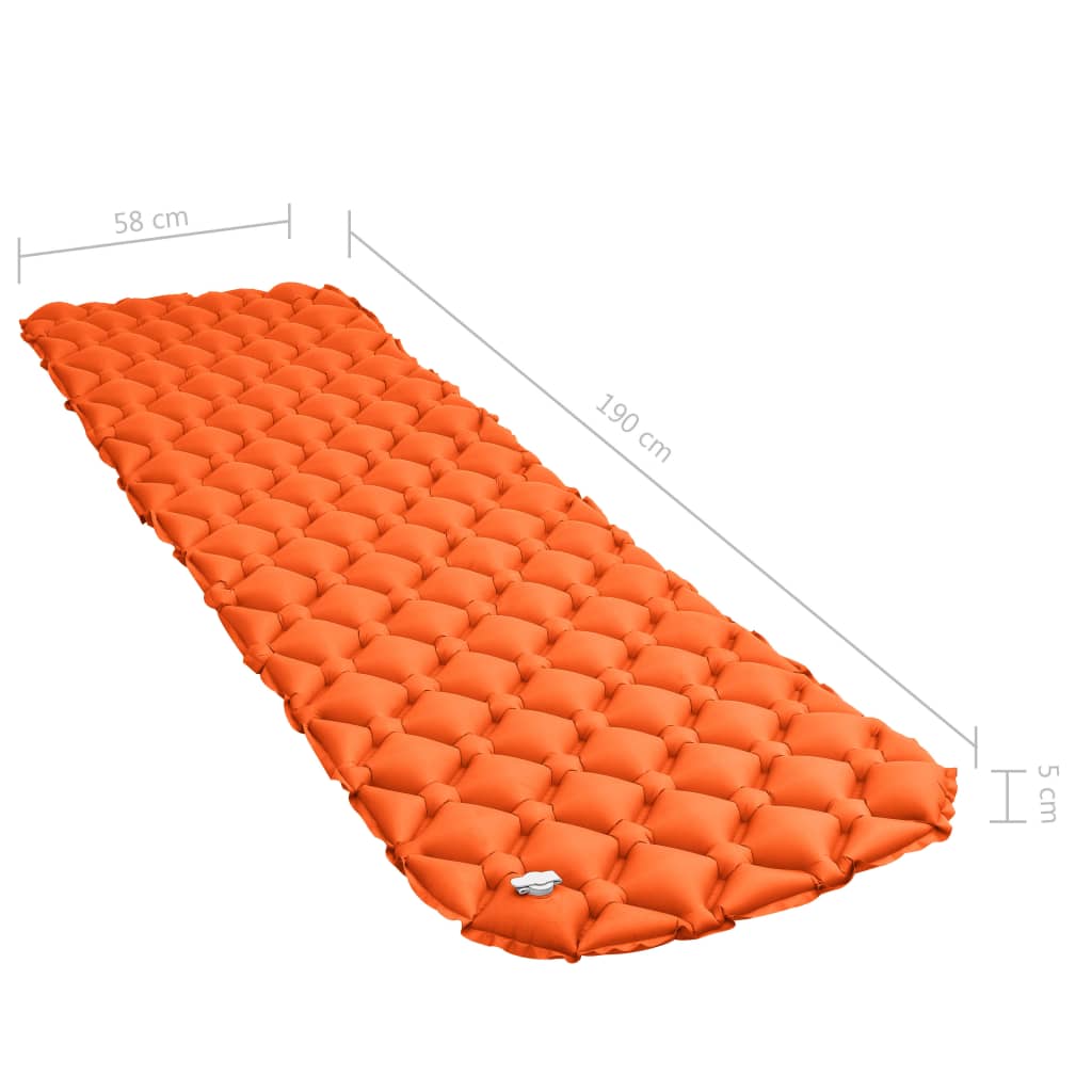 vidaXL Inflatable Air Mattress 58x190 cm Orange