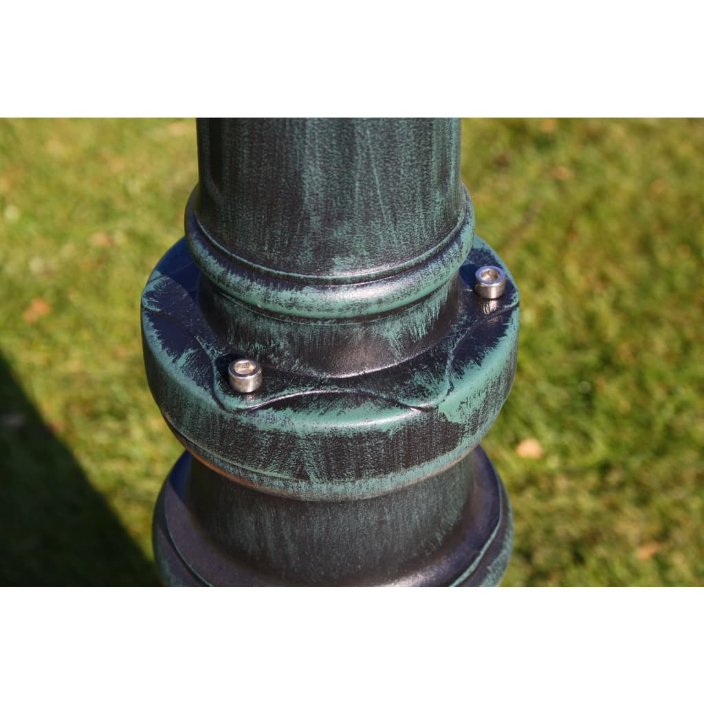 vidaXL Garden Light Post 2-arms 215 cm Dark Green/Black Aluminium