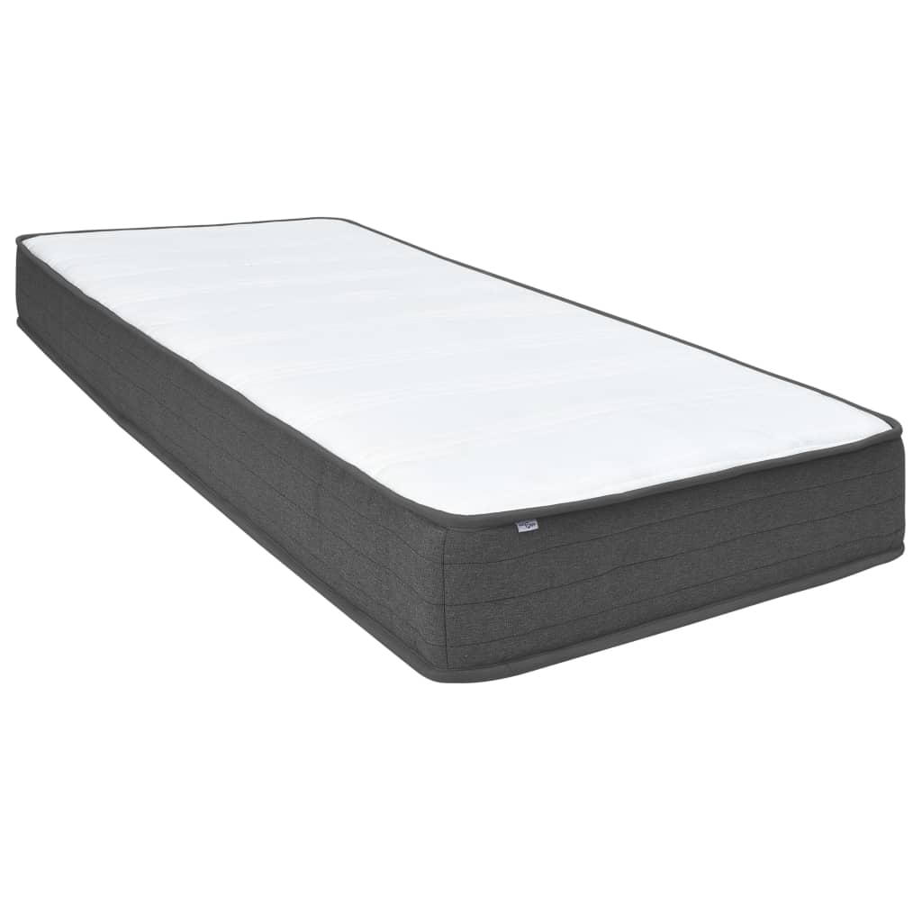 vidaXL Box Spring Bed Dark Grey Fabric 90x200 cm