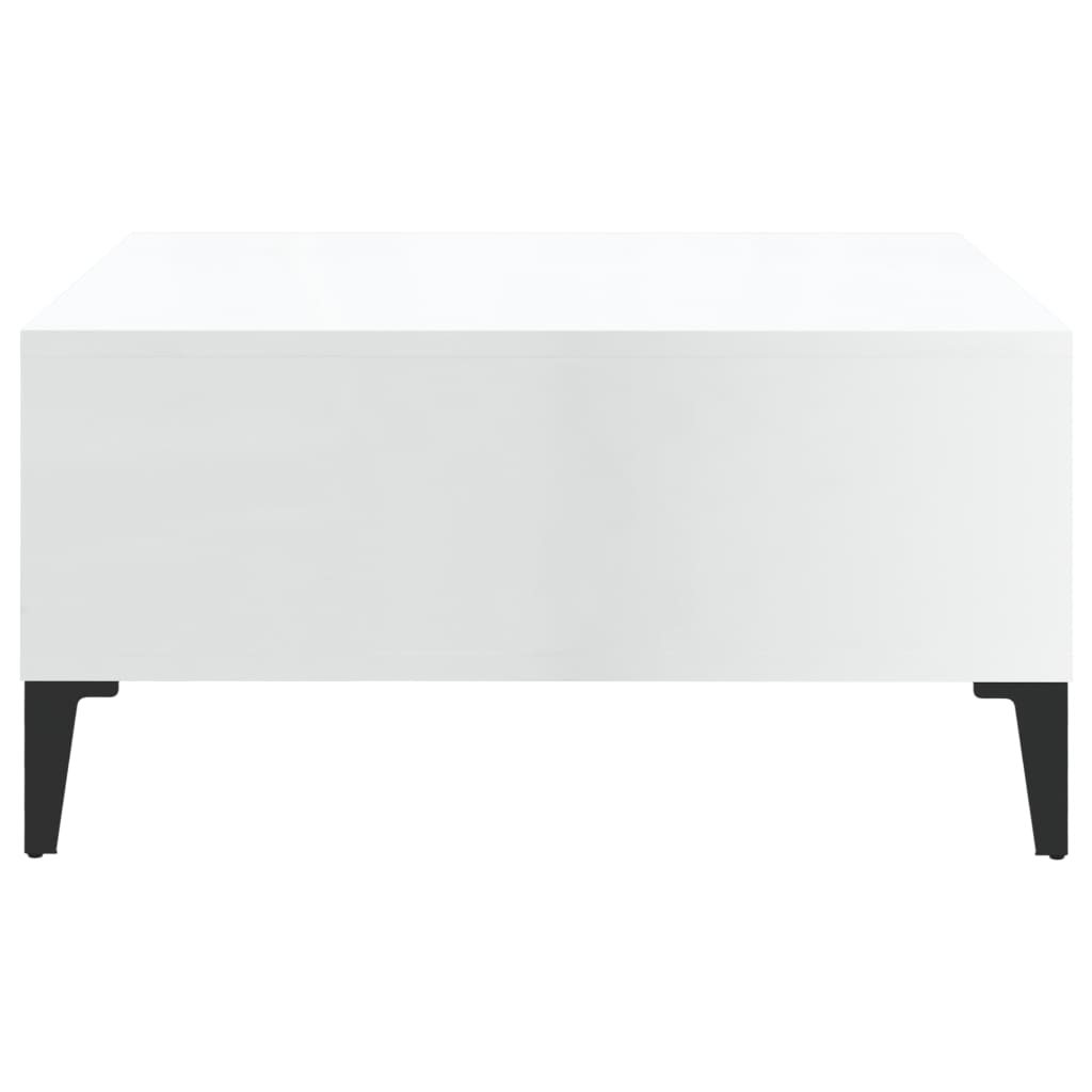 vidaXL Coffee Table High Gloss White 60x60x30 cm Engineered Wood