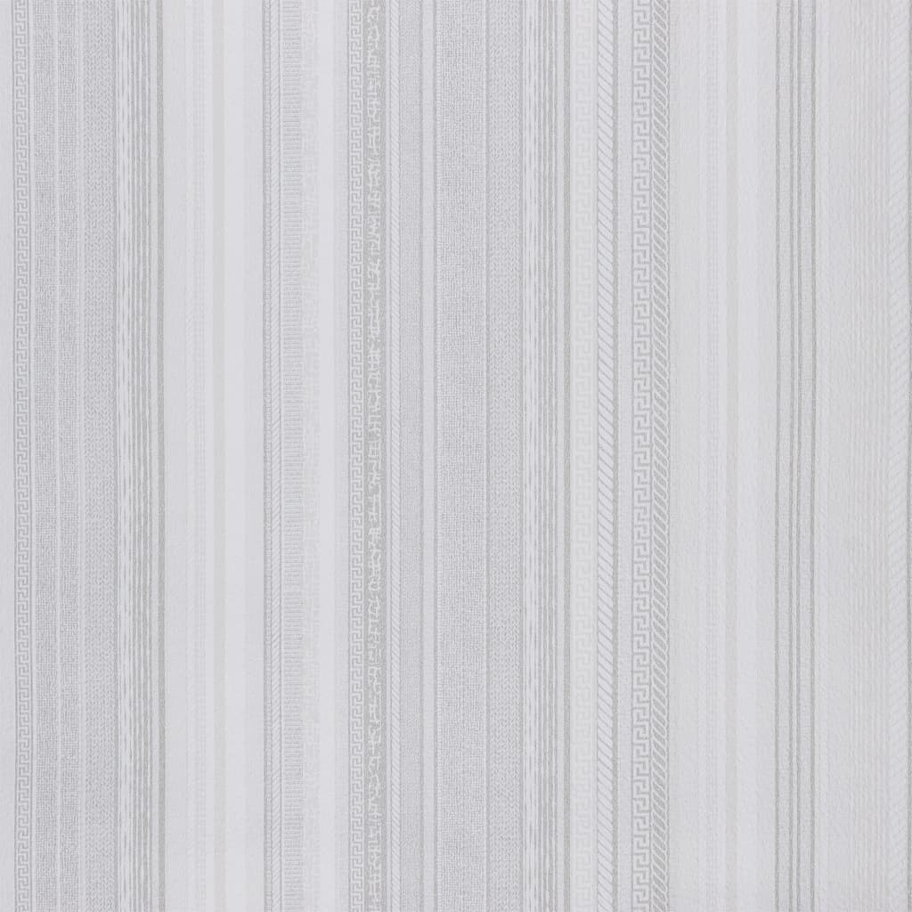 vidaXL Wallpaper 3D Strip Pattern Grey