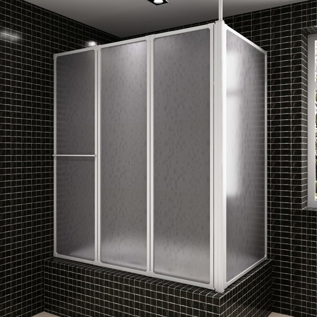 vidaXL Shower Bath Screen L Shape 4 Panels 120x70x137 cm