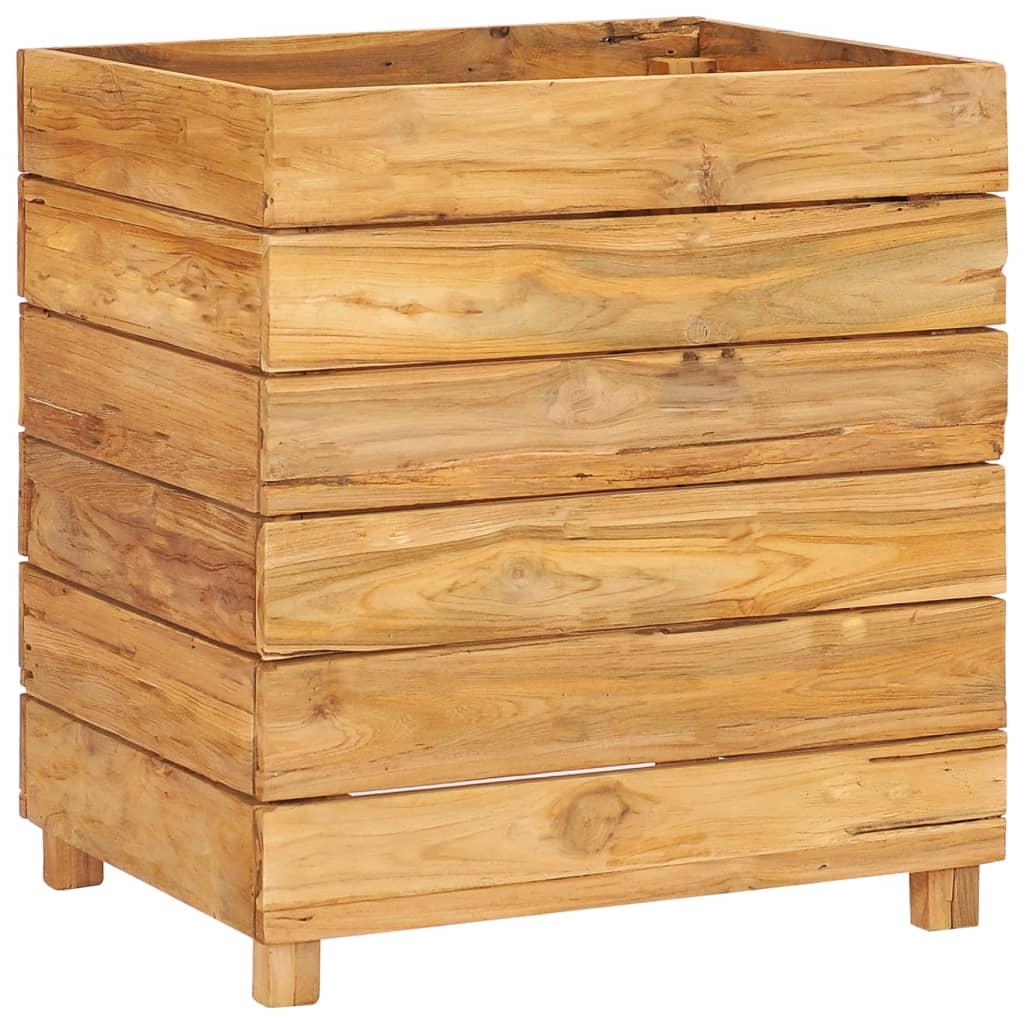 vidaXL Raised Bed 50x40x55 cm Solid Wood Teak and Steel